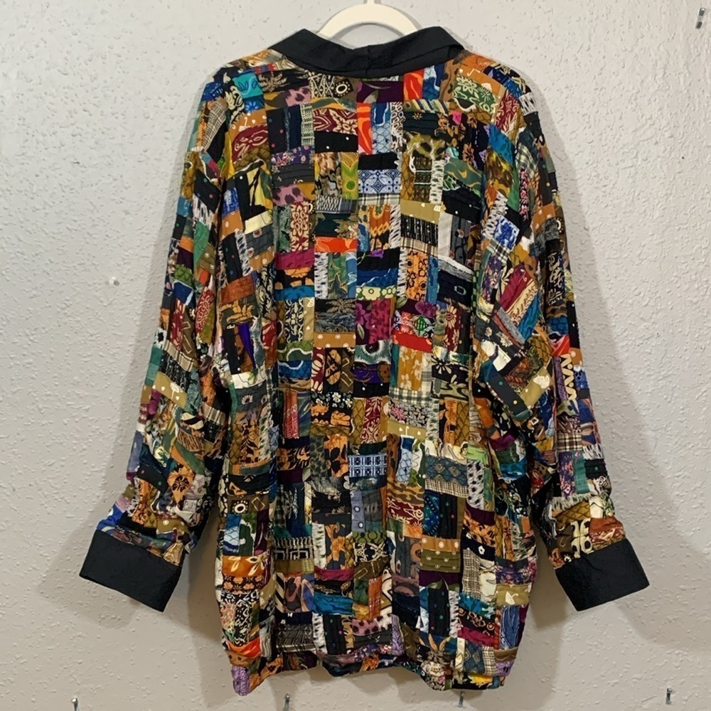 We Be Bop Patchwork Multicolor Vtg Lined Topper/J… - image 5